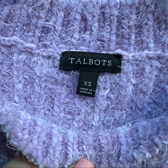 Talbots Fuzzy Eyelash Chenille Crewneck Sweater Lavender Purple - Picture 2 of 4
